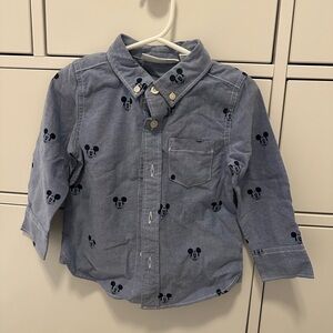 Gap Mickey Mouse Chambray Button Up